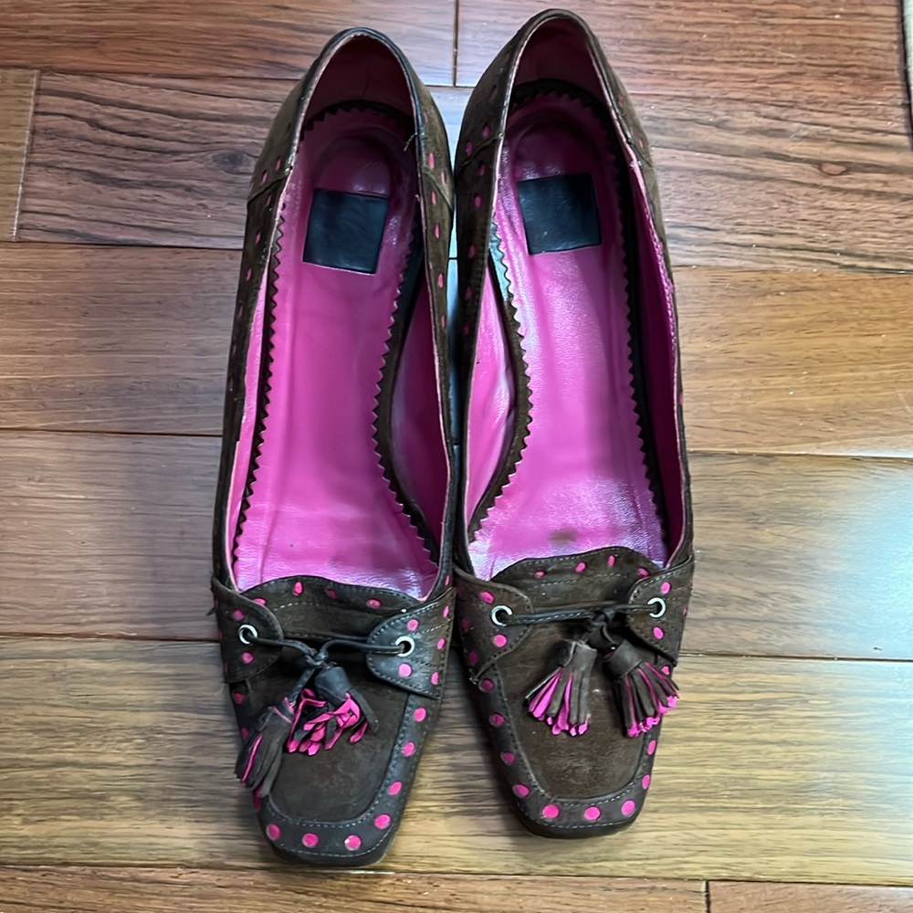 Coach Suede Jude Tassel Kitten Heel Pumps - Picture 2 of 11